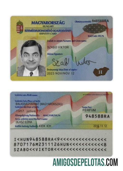 Hungary ID Card amostra